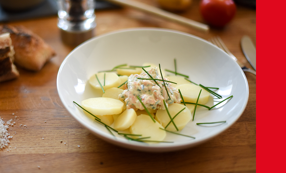 Salade de pommes de terre et saumon au citron